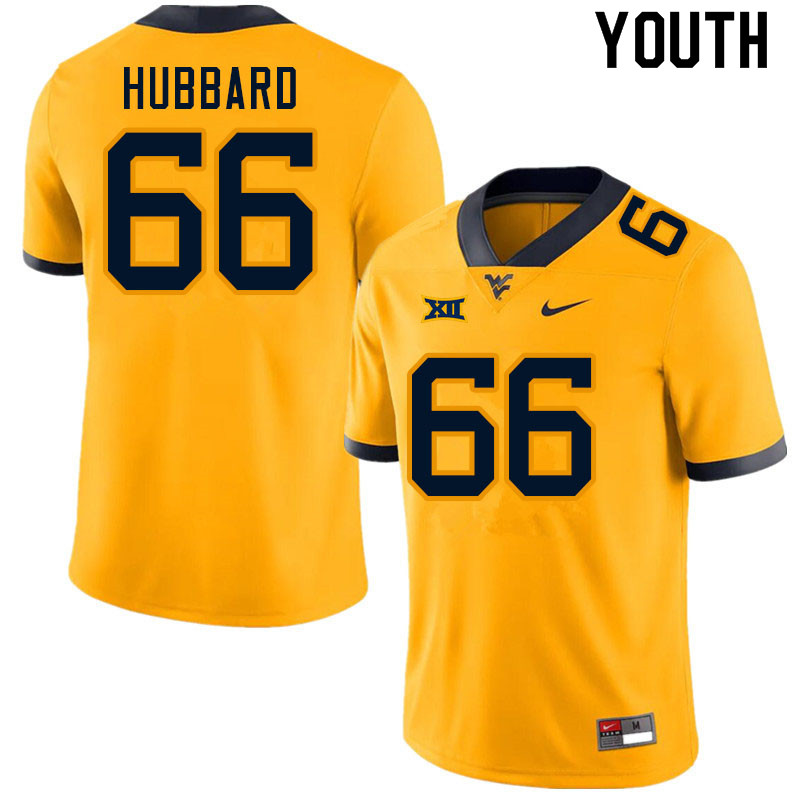 Youth #66 Ja'Quay Hubbard West Virginia Mountaineers College Football Jerseys Sale-Gold - Click Image to Close